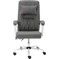 The Living Store De Living Store massagekantoorstoel, grijs, kunstleer