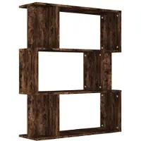 The Living Store Boekenkast - Gerookt eiken - 80 x 24 x 96 cm - Duurzaam - Veelzijdig - Eenvoudig schoon te maken -