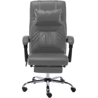 The Living Store De Living Store massagekantoorstoel, antraciet, kunstleer