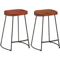 The Living Store De Living Store Gavin barkruk, 2 stuks, afmetingen 45x40x63 cm, gemaakt van massief mangohout