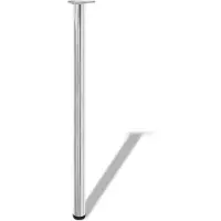The Living Store Tafelpoten - Set van 4 - Chroom - 60 x 1100 mm - Verstelbaar