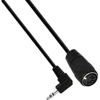 Dolphix DIN 5-pins (v) - 3,5mm Jack (m) haaks audiokabel / zwart - 0,50 meter
