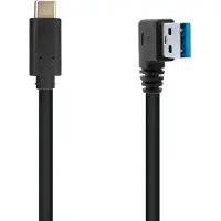 Dolphix USB-C naar USB-A haaks (rechts) kabel - USB3.0 - tot 0,9A / zwart - 0,20 meter