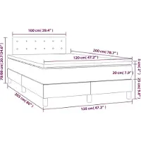 vidaXL Boxspring met matras stof zwart 120x200 cm