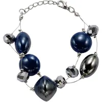 Behave - Armband met blauwe glaskralen - Elegant avondaccessoire dames