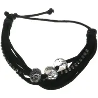 Behave Armband zwarte suede koordjes - verstelbaar