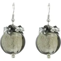 Behave - Ronde oorhangers met zwarte kraaltjes - Avond chic