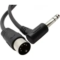 Dolphix DIN 5-pins - 6,35mm Jack haaks audiokabel / zwart - 0,20 meter