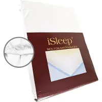 ISleep Molton Hoeslaken - 100% Katoen - Eenpersoons - 90x210/220 cm - Wit