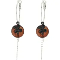 Behave - Oorringen klavertje vier hanger - 8,5 cm