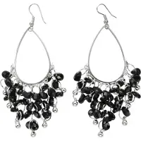 Behave - Oorhangers zwart glas - Statement feeststijl - 9 cm