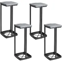 Sunware Quadra vuilniszakhouder 120L - Set van 4 - 28x31x6.5cm - Zwart