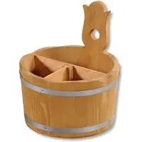 Kesper Houten bestekbak, hoogte: 200 mm, ø: 180 mm, gebeitst