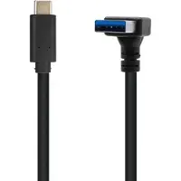 Dolphix USB-C naar USB-A haaks (boven) kabel - USB3.0 - tot 0,9A / zwart - 0,20 meter