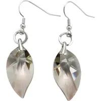 Behave - Oorhangers bladvorm met steen zilverkleur - Elegant avondstijl