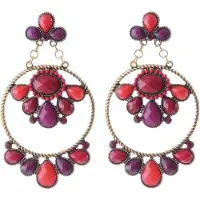 Behave - Grote Statement Oorbellen - Rode Boho Chic Oorbellen