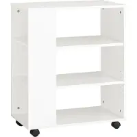 SoBuy FBT68-W Printertafel op wielen - Wit