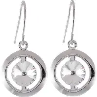 Behave - Oorbelhangers dames - Kristal zilverkleur - Elegant dagelijks
