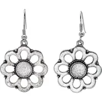 Behave - Oorhangers dames bloemvormig - Glansaccent - Zilverkleur