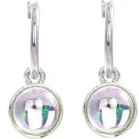 Behave - Oorbelhangers dames - Zilverkleur multisteen - Modern chic 3cm