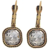 Behave - Oorbellen met vierkante steen - vintage stijlaccent