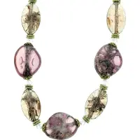 Behave Lange lila ketting met doorzichtige kralen 93 cm - Nikkelvrij, Geschenkverpakking