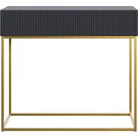 NADUVI Collection Console Veldio | NADUVI Collection spaanplaat zwart 90x79x31.6 cm kaptafels | NADUVI