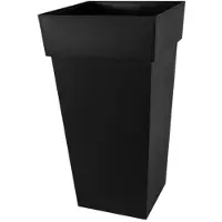Eda Bloempot Toscane - vierkant - kunststof - antraciet - L43 x B43 x H80 cm - 98 liter