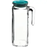 Bormioli Rocco Glazen schenkkan/waterkan met deksel 1 liter - Waterkannen