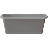 Prosperplast 1x Kunststof Respana plantenbak/bloembak lichtgrijs 49 cm inclusief schotel - Plantenbakken