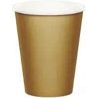 Haza feest bekertjes - 48x - goud - papier/karton - 266 ml - Feestbekertjes