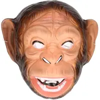 Funny fashion Plastic apen dieren verkleed masker voor volwassenen - Verkleedmaskers