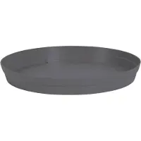 Eda Bloempot kunststof onderschaal Toscane antraciet grijs D28 cm - Plantenpotten