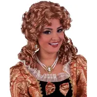 Funny fashion Barok pruik brons haar - Verkleedpruiken