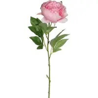 Mica Decorations Mica Kunstbloem pioenroos - roze - 76 cm - polyester - decoratie bloemen - Kunstbloemen