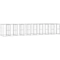 vidaXL Hondenkennel 21,78 m² gegalvaniseerd staal