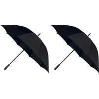 Falcone 2x Stormparaplu zwart 130 cm - Paraplu's