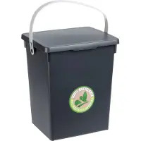 B2X Gft afvalbakje voor aanrecht - 5,5L - antraciet grijs - afsluitbaar - compostbakje - Prullenbakken