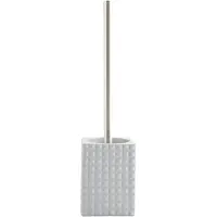 Spirella MSV Toiletborstel houder Kubik - kunststeen - lichtgrijs/zilver - 37 cm - Toiletborstels