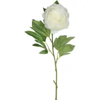Mica Decorations Mica Kunstbloem pioenroos - Creme - 76 cm - polyester - decoratie bloemen - Kunstbloemen