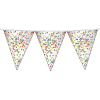 Witbaard 3x Plastic confetti thema feestje vlaggenlijnen 23 cm - Vlaggenlijnen