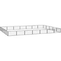 vidaXL Hondenkennel 24 panelen 100x50 cm gepoedercoat staal zwart