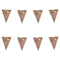 Boland 2x Stuks Boland PE reuzenvlaggenlijn - 10m - Rose goud - Universeel Thema - Vlaggenlijnen