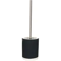 Spirella MSV Shine Toilet/wc-borstel houder - keramiek/metaal - donker marine blauw - 38 cm - Toiletborstels