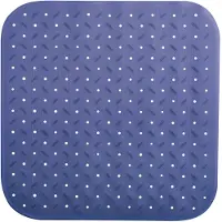 MSV Douche/bad anti-slip mat badkamer - rubber - blauw - 54 x 54 cm - Badmatjes