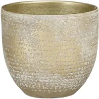 Mica Decorations Bloempot Carrie - Terracotta - Goud - 16x16x14cm