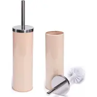 Spirella MSV Toiletborstel - houder/wc-borstel - 2x - metaal - beige - 38 cm - Toiletborstels