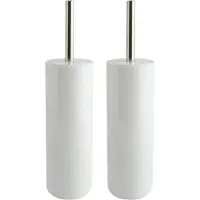 Spirella MSV Porto Toilet/wc-borstel houder - 2x - kunststof - wit - 38 cm - Toiletborstels