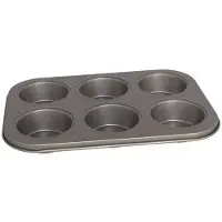 Gerimport Muffins en cupcakes bakken bakvorm/bakblik 26 x 18 cm - voor 6x stuks - Muffinvormen / cupcakevormen