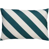 Dutch decor - SANZENO - Outdoor Kussenhoes 40x60 cm - waterafstotend en uv-bestendig - gestreept - Sagebrush Green - wit